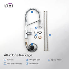 Kibi Lodi Single Handle High Arc Pull Down Kitchen Faucet In Chrome Finish - KKF2004CH