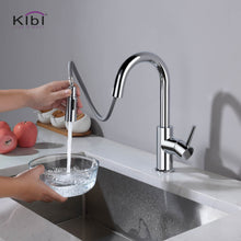 Kibi Luxe Single Handle High Arc Pull Down Kitchen Faucet in Chrome Finish - KKF2011CH