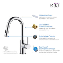 Kibi Luxe Single Handle High Arc Pull Down Kitchen Faucet in Chrome Finish - KKF2011CH
