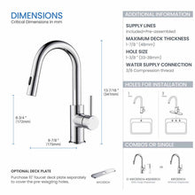 Kibi Luxe Single Handle High Arc Pull Down Kitchen Faucet in Chrome Finish - KKF2011CH