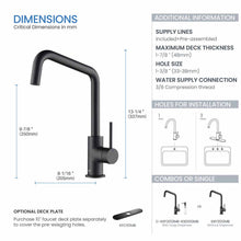 Kibi Macon Single Handle High Arc Kitchen Bar Sink Faucet With Soap Dispenser in Matte Black Finish - C-KKF2012MB-KSD100MB