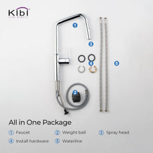 Kibi Macon Single Handle High Arc Pull Down Kitchen Faucet With Soap Dispenser in Chrome Finish - C-KKF2007CH-KSD100CH