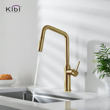 Kibi Macon Single Handle High Arc Pull Down Kitchen Faucet in Brushed Gold Finish - KKF2007BG