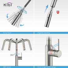 Kibi Macon Single Handle High Arc Pull Down Kitchen Faucet in Brushed Nickel Finish - KKF2007BN