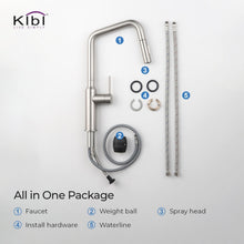 Kibi Macon Single Handle High Arc Pull Down Kitchen Faucet in Brushed Nickel Finish - KKF2007BN