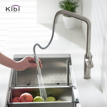 Kibi Macon Single Handle High Arc Pull Down Kitchen Faucet in Brushed Nickel Finish - KKF2007BN