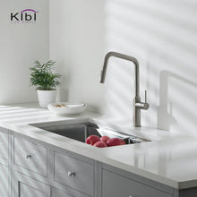 Kibi Macon Single Handle High Arc Pull Down Kitchen Faucet in Brushed Nickel Finish - KKF2007BN