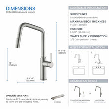 Kibi Macon Single Handle High Arc Pull Down Kitchen Faucet in Brushed Nickel Finish - KKF2007BN