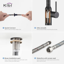 Kibi Macon Single Handle High Arc Pull Down Kitchen Faucet in Matte Black Finish - KKF2007MB