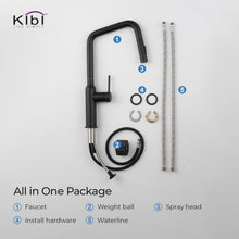 Kibi Macon Single Handle High Arc Pull Down Kitchen Faucet in Matte Black Finish - KKF2007MB