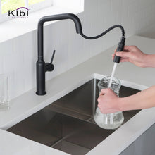 Kibi Macon Single Handle High Arc Pull Down Kitchen Faucet in Matte Black Finish - KKF2007MB