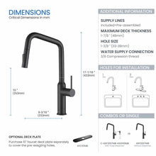 Kibi Macon Single Handle High Arc Pull Down Kitchen Faucet in Matte Black Finish - KKF2007MB