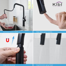Kibi Macon Single Handle High Arc Pull Down Kitchen Faucet in Matte Black Finish - KKF2007MB