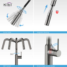 Kibi Macon Single Handle High Arc Pull Down Kitchen Faucet in Titanium Finish - KKF2007TT