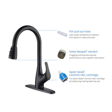 Kibi Single Handle Pull Down Kitchen Faucet In Oil Rubbed Bronze Finish - F101ORB