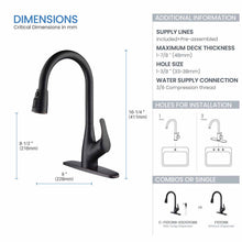 Kibi Single Handle Pull Down Kitchen Faucet In Oil Rubbed Bronze Finish - F101ORB