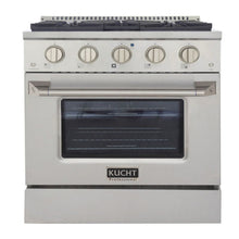 Kucht 30 Inch Pro-Style KDF Series Natural Gas Stainless Steel Dual Fuel Range with Silver Oven Door - KDF302-S