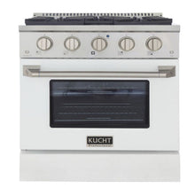 Kucht 30 Inch Pro-Style KDF Series Natural Gas Stainless Steel Dual Fuel Range with White Oven Door - KDF302-W