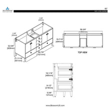 Blossom Lyon 60 Inch Bathroom Vanity - V8023 60 01
