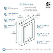 Blossom Asta – 20 Inches LED Medicine Cabinet - MCL2 2032L