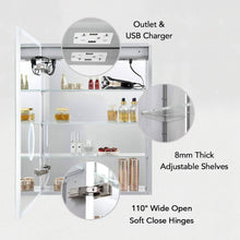 Blossom Sirius – 24 Inches LED Medicine Cabinet with Clock - MCL3 2432L