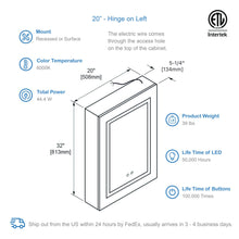 Blossom Vega – 20 Inches LED Medicine Cabinet - MCL4 2032L