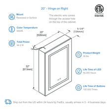 Blossom Vega – 20 Inches LED Medicine Cabinet - MCL4 2032L