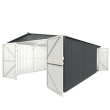 Chery Industrial [AS-IS] 13'x20' Metal Garage Shed with Double Front Doors - D_DOUMS1320DG01