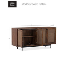 Union Home Mod Sideboard Rattan In Porto Dark Finish  - LVR00251