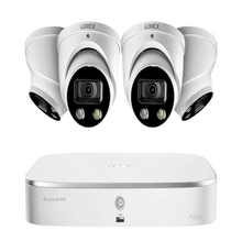Lorex 8-Channel 4K Fusion NVR System with 4 Smart Deterrence 4K (8MP) IP Dome Cameras Security Surveillance System New -  N4K2SD-84WD