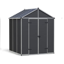 Palram - Canopia | Rubicon 8ft Ultra Durable Outdoor Storage Shed for Garden Dark Grey Series - HG9730GY