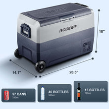 BODEGAcooler Portable Freezer 53qt/50L with Flexible Dual Zone T50