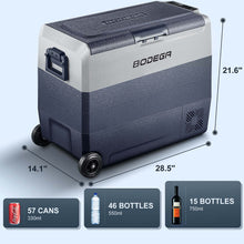 BODEGAcooler 12V Fridge 64qt/60L with Wheels Dual Zone T60