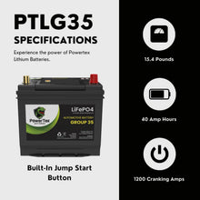 PowerTex 2013 Subaru XV Crosstrek Car Battery BCI Group 35 / Q85 Lithium LiFePO4 Automotive Battery - PTLG35-406