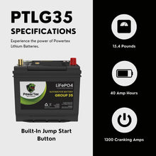 PowerTex 2008 Toyota Solara Car Battery BCI Group 35 / Q85 Lithium LiFePO4 Automotive Battery - PTLG35-483
