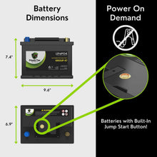 PowerTex 2022 Chevrolet Aveo L4 1.5LReplacement Car Battery BCI Group 47 Lithium LiFePO4 Automotive Powertex Battery - PTLG47-016