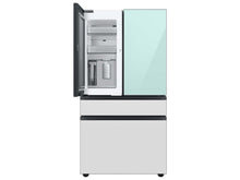 SAMSUNG Bespoke 36" 29 cu. ft. Standard Depth 4-Door French Door Smart Refrigerator with Beverage Center in Morning Blue and White Glass - RF29BB86004M
