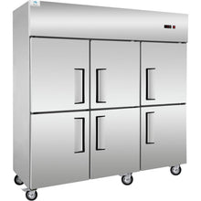Chef AAA - SCD-660F 72" Commercial Reach-In Freezer with 6 Solid Half Doors - SCD-660F