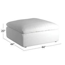 Sunset Trading Cloud Puff Slipcovered 44" Square Sectional Modular Ottoman | Stain Resistant Performance Fabric | Ocean Blue  - SU-145830-391043