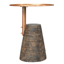 New Pacific Direct Millen Reclaimed Teak Wood Side/ End Table w/ Steel Tray Top 9600038 - 9600038