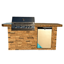Kokomo St. John 7'6" BBQ Island with Bar on Three Sides and 4 Burner Built In BBQ Grill - ST.JOHN-LP