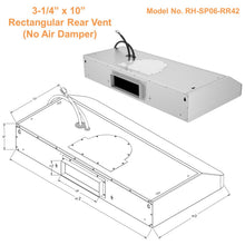 Awoco RH-SP06-RR Super Quiet Split Stainless Steel Range Hood, 4 Speeds, 800CFM, Rectangular Rear Vent with LED Lights - RH-SP06-RR30