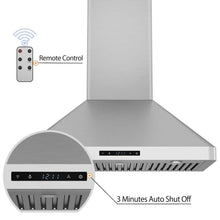 Awoco RH-WT-C Wall Mount Stainless Steel Range Hood, 3 Speeds, 800CFM, 2 LED Lights, Remote Control, With 6” Blower Unit - RH-WT-C30+RH-SP06-BLW