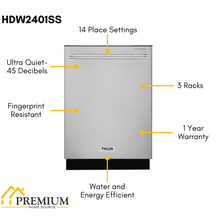 Thor Kitchen Appliance Package - 30 In. Gas Range, Range Hood, Microwave Drawer, Refrigerator, Dishwasher, Wine Cooler, AP-TRG3001-W-6