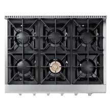 Thor Kitchen Appliance Package - 36 In. Gas Cooktop, Range Hood, Wall Oven, Microwave, AP-HRT3618U-3