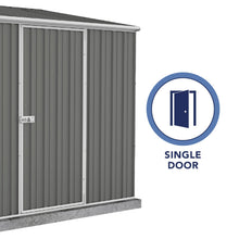 Palram  Absco | 7.5x5x7 ft Single Door Space Saver Metal Garden Shed - Woodland Gray - AB1108