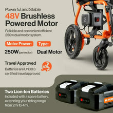 Super Handy GUT166 Foldable Electric Wheelchair Zero Turn 48V 2Ah 250W Dual Motor 4 Mile Range 330 Lbs Max Weight New - GUT166