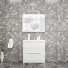 Casa Mare Alessio 36" Bathroom Vanity and Ceramic Sink Combo with LED Mirror - Alessio90GG-36