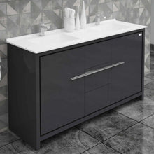 Casa Mare Alessio 60" Bathroom Vanity and Ceramic Sink Combo with LED Mirror - Alessio152GG-60