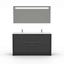 Casa Mare Alessio 60" Bathroom Vanity and Ceramic Sink Combo with LED Mirror - Alessio152GG-60